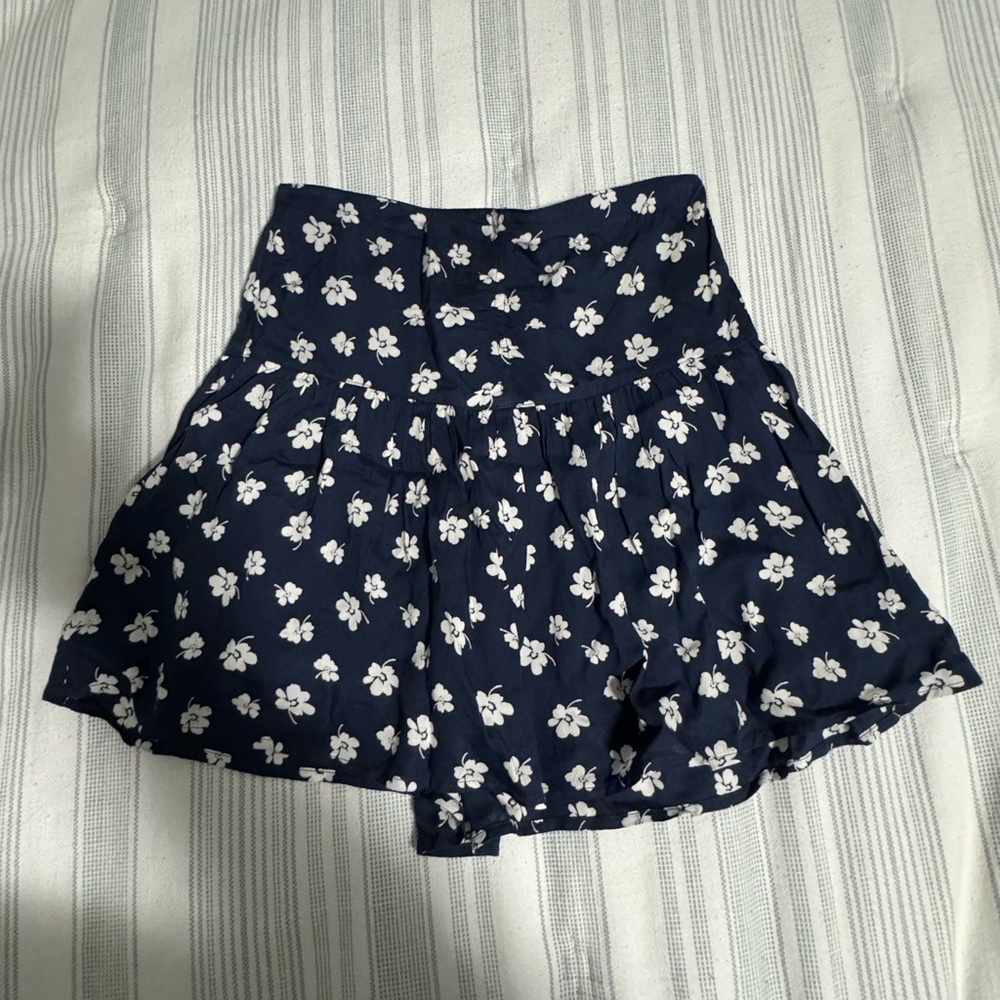Abercrombie Kids Navy Floral Mini Skirt
